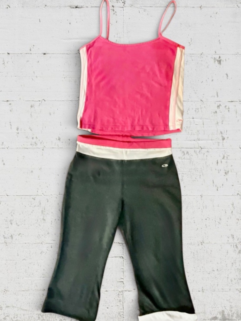 C9 by Champion Pink, Black, WhitWorkout Athletic Top & Bottoms. Top L Bottoms S